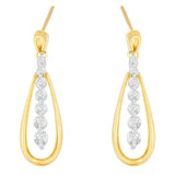 14K Two Toned Gold Dangling Diamond Drop Earrings (1.00cttw, H-I color,SI1-SI2 clarity)