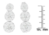 14K White Gold 1 1/2 cttw Round Cut Diamond Earrings (H-I, SI2-I1)