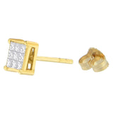 14K Yellow Gold 1/2 cttw Princess Cut Diamond Earrings (H-I, VS1-VS2)