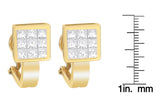 14K Yellow Gold 1 cttw Princess Cut Diamond Composite Earrings (G-H, SI2-I1)