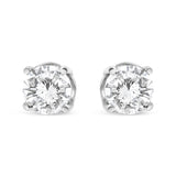 14K White Gold 3/4 Cttw Lab Grown Diamond 4-Prong Classic Stud Earrings (F-G Color, VS2-SI1 Clarity)