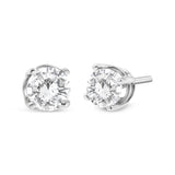 14K White Gold 3/4 Cttw Lab Grown Diamond 4-Prong Classic Stud Earrings (F-G Color, VS2-SI1 Clarity)