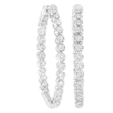 14K White Gold 2 cttw Diamond Hoop Earrings (I-J Clarity, I1-I2 Color)