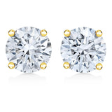 14K Gold 1/2 Cttw Round Brilliant Cut Lab Grown Diamond 4-Prong Classic Solitaire Stud Earrings