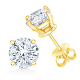 14K Gold 1/2 Cttw Round Brilliant Cut Lab Grown Diamond 4-Prong Classic Solitaire Stud Earrings