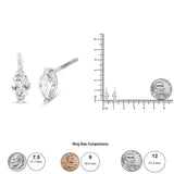 14K White Gold 1/2 Cttw 2 Prong Set Marquise Solitaire Lab Grown Diamond Stud Earrings (F-G Color, VS2-SI1 Clarity)