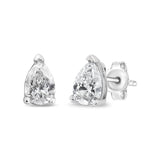 14K White Gold Pear Shape Solitaire Lab Grown Diamond Stud Earrings (F-G Color, VS2-SI1 Clarity)