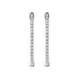 14K White Gold 1 1/2 Cttw Lab Grown Diamond Inside Out Hoop Earrings (G-H Color, VS2-SI1 Clarity)