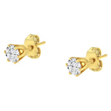 14 Karat Yellow Gold 3/4 CTTW Diamond Solitaire 6 Prong Stud Earrings