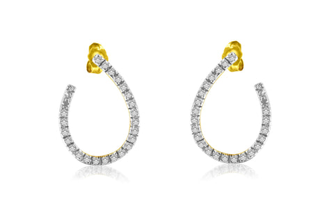 14 Karat Yellow Gold 1/2 CTTW Diamond Hoop Earrings