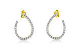 14 Karat Yellow Gold 1/2 CTTW Diamond Hoop Earrings