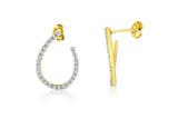 14 Karat Yellow Gold 1/2 CTTW Diamond Hoop Earrings