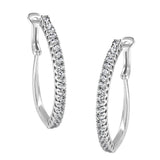 14 Karat White Gold 1 CTTW Diamond Hoop Earrings