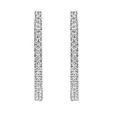 14 Karat White Gold 1 CTTW Diamond Hoop Earrings