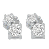 14 Karat White Gold 1/2 CTTW Round Cut Diamond Earrings