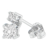 14 Karat White Gold 1/2 CTTW Round Cut Diamond Earrings