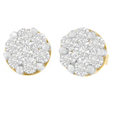 14 Karat Yellow Gold 1ct. Total Diamond Weight Diamond Stud Earrings