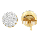 14 Karat Yellow Gold 1ct. Total Diamond Weight Diamond Stud Earrings