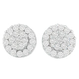 14 Karat White Gold 3/4 CTTW Round-cut Diamond Stud Earring