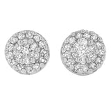 14 Karat White Gold 3/4 CTTW Round-cut Diamond Stud Earring