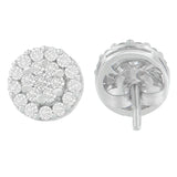 14 Karat White Gold 3/4 CTTW Round-cut Diamond Stud Earring