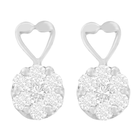 14 Karat White Gold 1 1/4 ct. Total Diamond Weight Round-cut Diamond Earrings