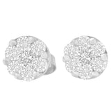 14 Karat White Gold 3/4ct. Total Diamond Weight Round Diamond Stud Earring