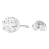 14 Karat White Gold 3/4ct. Total Diamond Weight Round Diamond Stud Earring