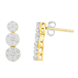 14 Karat Yellow Gold 1 ct.Total Diamond Weight Diamond Stud Earring