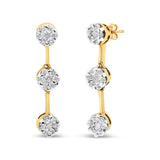 14 Karat Yellow Gold 1ct. Total Diamond Weight Round Diamond Earring