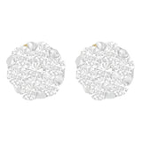 14 Karat Yellow Gold 1ct. Total Diamond Weight Flower Diamond Earrings