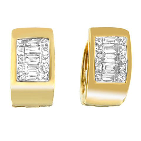 14 Karat Yellow Gold 1/2 CTTW Diamond Huggy Earrings