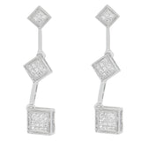 14 Karat White Gold 5/8ct. Total Diamond Weight Princess-cut Diamond Earrings