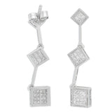 14 Karat White Gold 5/8ct. Total Diamond Weight Princess-cut Diamond Earrings