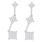 14 Karat White Gold 5/8ct. Total Diamond Weight Princess-cut Diamond Earrings