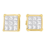 14 Karat Yellow Gold 1/2 CTTW Princess-cut Diamond Earrings