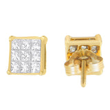 14 Karat Yellow Gold 1/2 CTTW Princess-cut Diamond Earrings