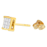 14 Karat Yellow Gold 1/2 CTTW Princess-cut Diamond Earrings