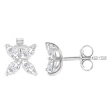 14 Karat White Gold 1/2ct.Total Diamond Weight Diamond Stud Earrings