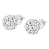 14 Karat White Gold 3/4 CTTW Diamond Composite Stud Earrings