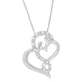 Sterling Silver Round-cut Diamond Heart Pendant Necklace (0.11 cttw, H-I Color, I1-I2 Clarity)