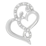 Sterling Silver Round-cut Diamond Heart Pendant Necklace (0.11 cttw, H-I Color, I1-I2 Clarity)