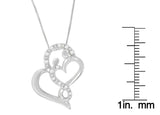 Sterling Silver Round-cut Diamond Heart Pendant Necklace (0.11 cttw, H-I Color, I1-I2 Clarity)