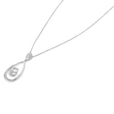 Espira .925 Sterling Silver 1/25 cttw Diamond Accent Tear Drop Swirl Pendant Necklace (H-I, I2-I3)