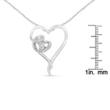 .925 Sterling Silver 1/10 cttw Diamond Heart Pendant Necklace (H-I, I1-I2)