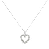 .925 Sterling Silver 1/3 Cttw Diamond Miracle-Set Open Heart 18" Pendant Necklace (I-J Color, I2-I3 Clarity)