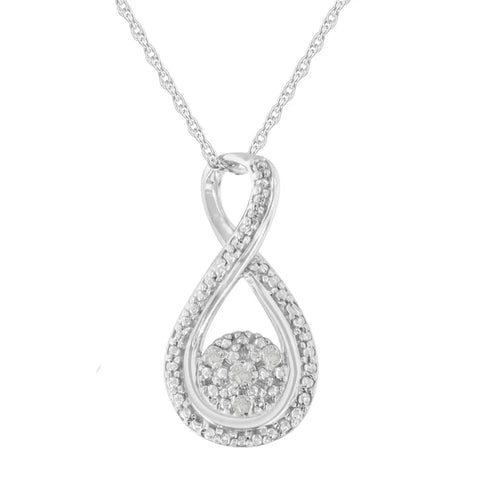 .925 Sterling Silver Diamond Accent Infinity 18