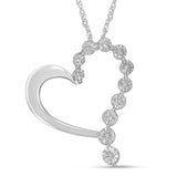 .925 Sterling Silver 1/10 Cttw Diamond Miracle-Set Open Heart 18" Pendant Necklace (H-I Color, I2-I3 Clarity)