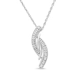 .925 Sterling Silver 1/20 cttw Round Cut Diamond Fashion Pendant Necklace (H-I, I2)