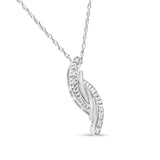 .925 Sterling Silver 1/20 cttw Round Cut Diamond Fashion Pendant Necklace (H-I, I2)